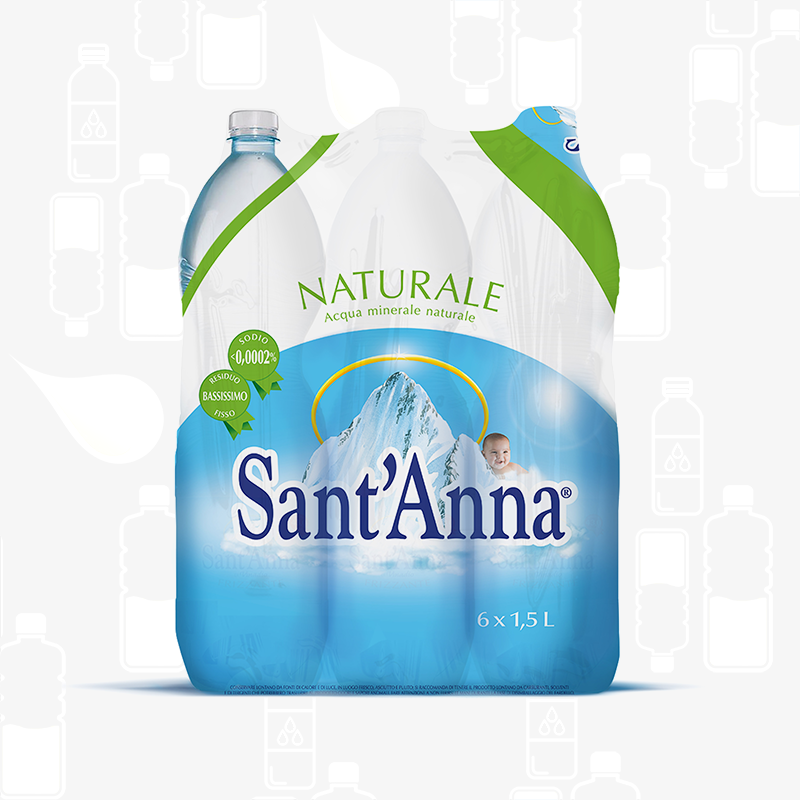 Sant'Anna Natural Mineral Water - 6 Pack - 1.5L - Made in Italy