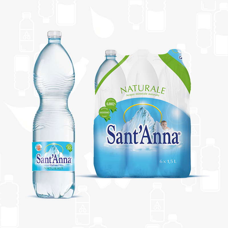 Sant'Anna Natural Mineral Water - 6 Pack - 1.5L - Made in Italy