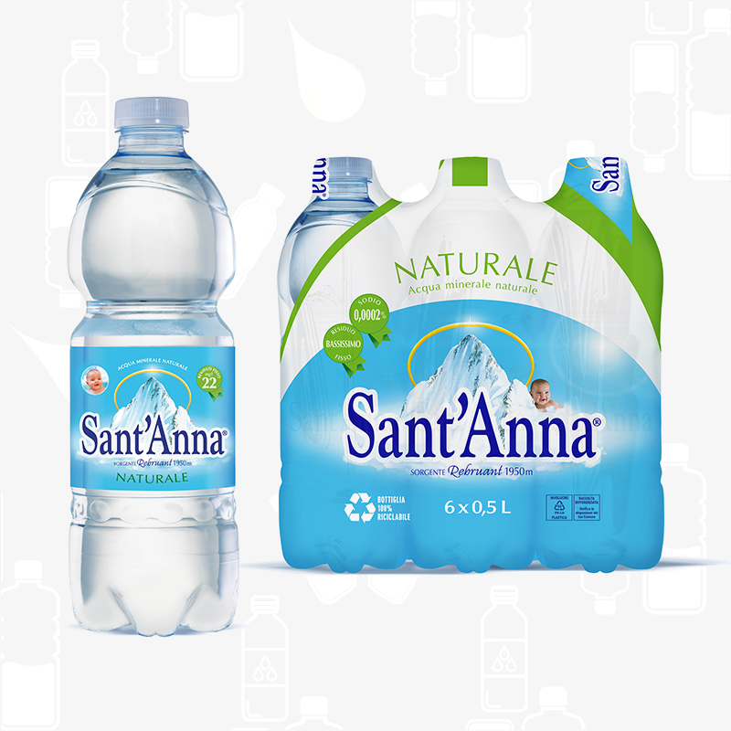 Sant'Anna Natural Mineral Water - 6 Pack - 16.9 Fl Oz- Made in Italy