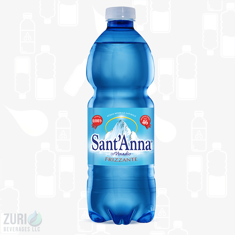 Sant'Anna Frizzante Sparkling Natural Mineral Water - 6 Pack - 16.9 Fl Oz - Made in Italy