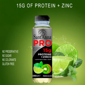 Sant'Anna PRO Frutti Verdi + Menta - Protein Drink - 12 Pack - 11.2 fl oz - Made in Italy